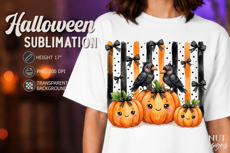 Cute Pumpkin Crow Halloween Shirt Coquette Halloween