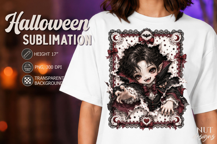 Gothic Halloween Vampire Doll Anime Halloween sublimation