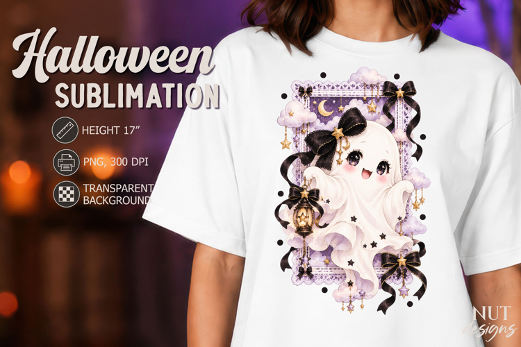 Cute Ghost Girl Halloween Lace Coquette sublimation