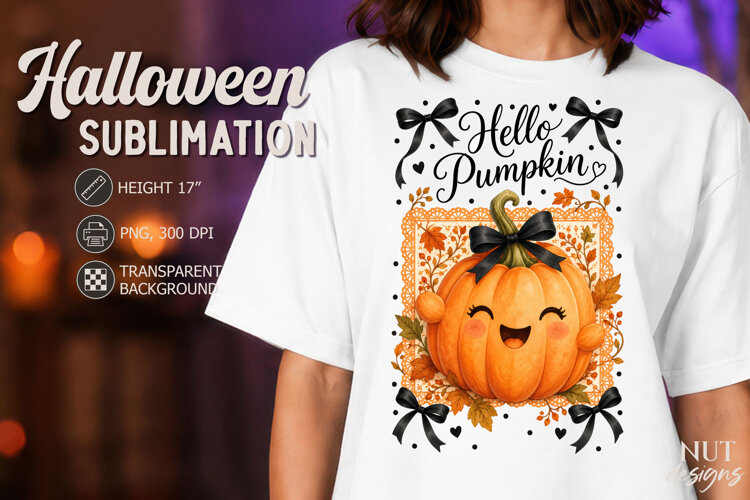 Hello Pumpkin Halloween Lace Coquette Halloween example image 1