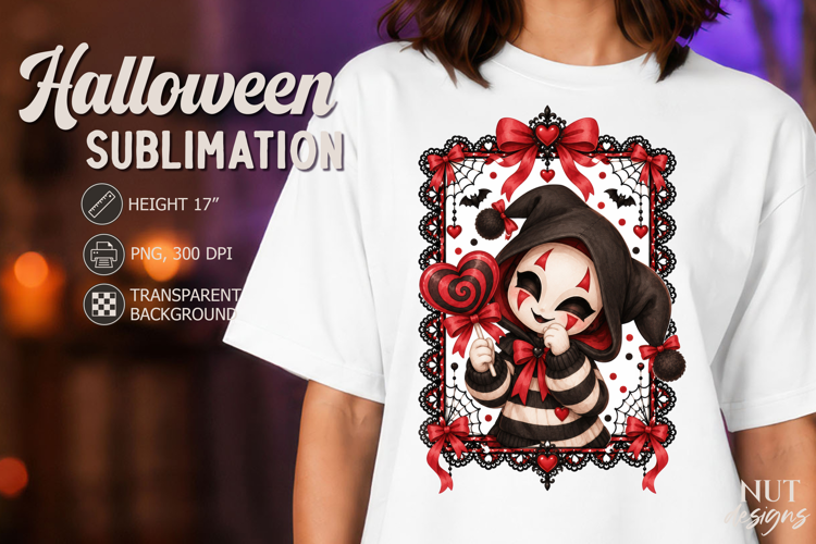 Cute Jester Horror Lace Halloween sublimation