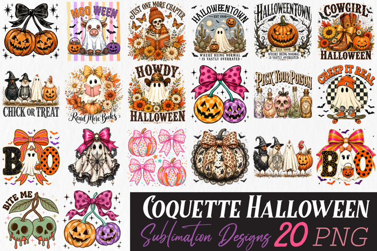 Coquette Halloween PNG,Spooky Sublimation Designs