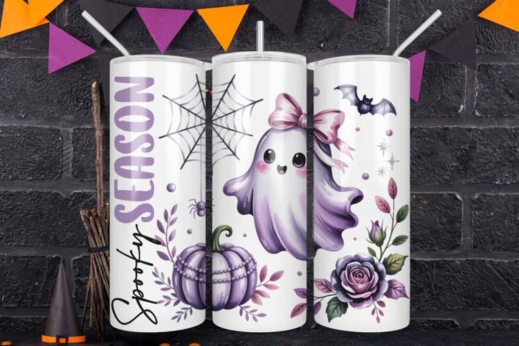 Spooky Season Skinny Tumbler Wrap Coquette Halloween