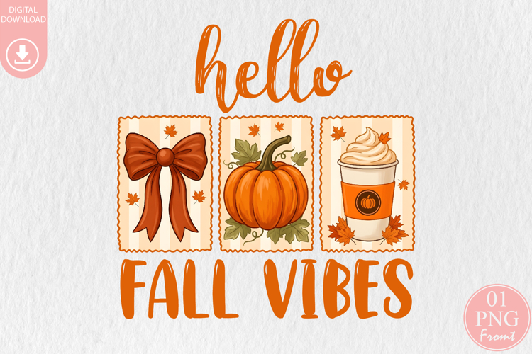 Coquette Hello Fall Vibes Sublimation PNG