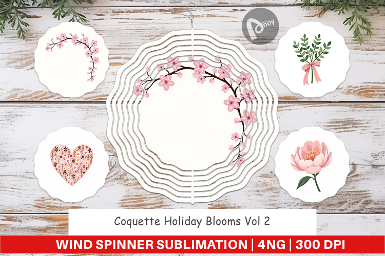 Coquette Holiday Blooms Wind Spinner