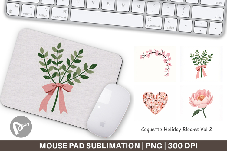 Coquette Holiday Blooms Mouse Pad