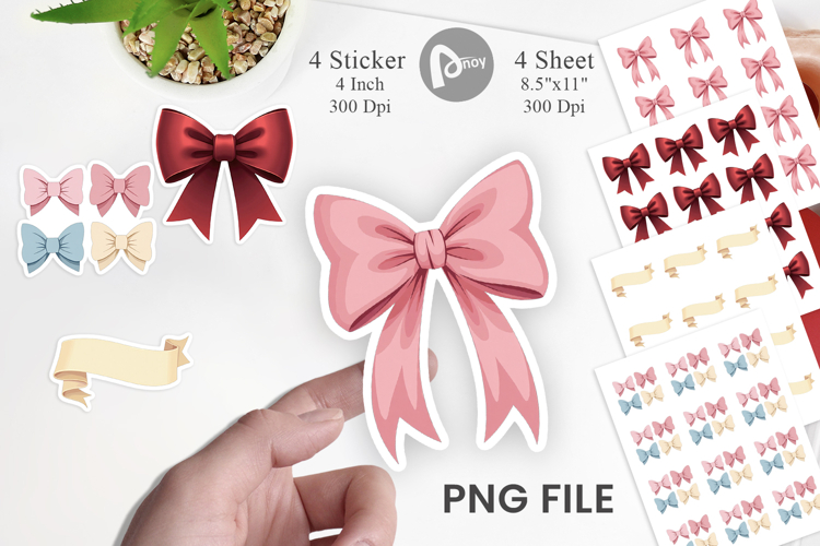 Coquette Holiday Bows Sticker