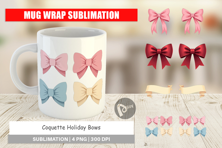 Coquette Holiday Bows Mug Wrap
