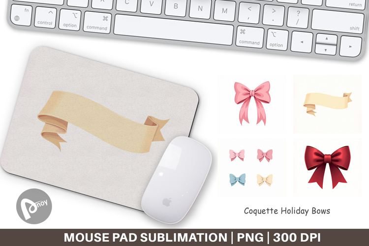 Coquette Holiday Bows Mouse Pad