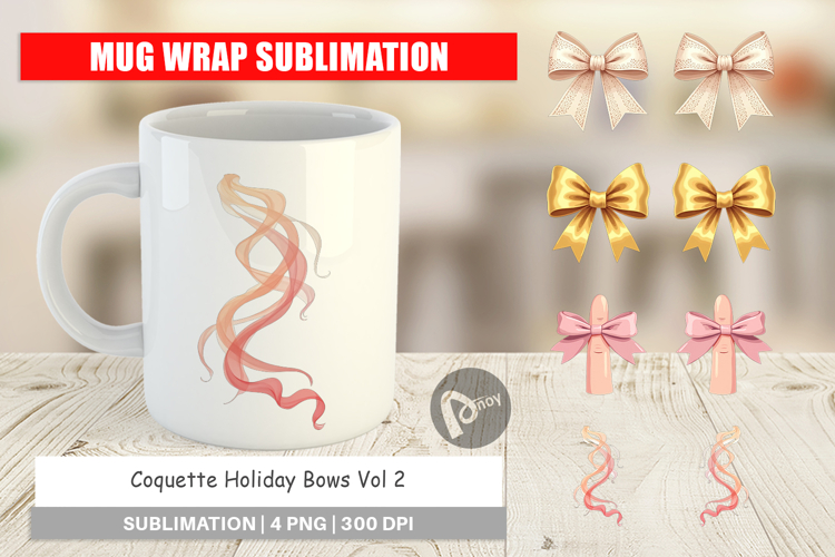Coquette Holiday Bows Mug Wrap
