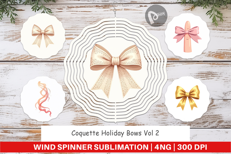 Coquette Holiday Bows Wind Spinner