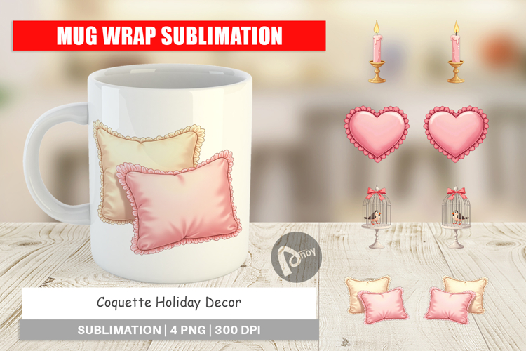 Coquette Holiday Decor Mug Wrap