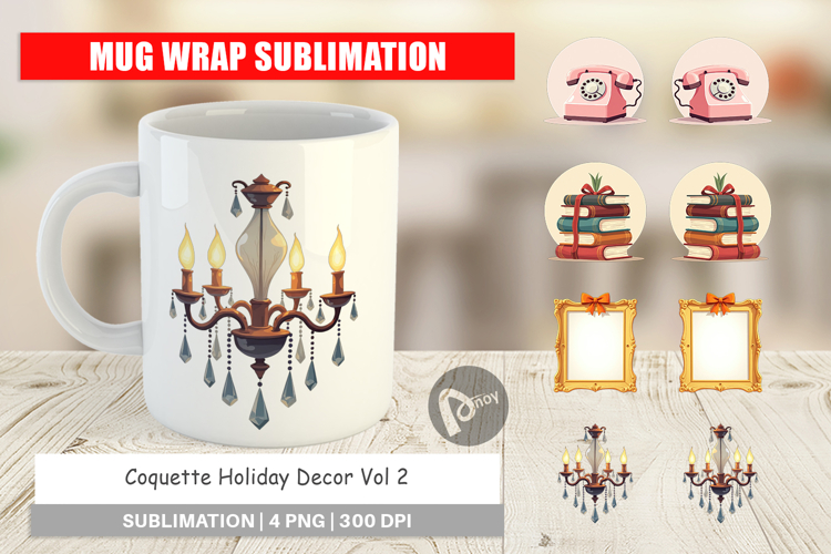 Coquette Holiday Decor Mug Wrap