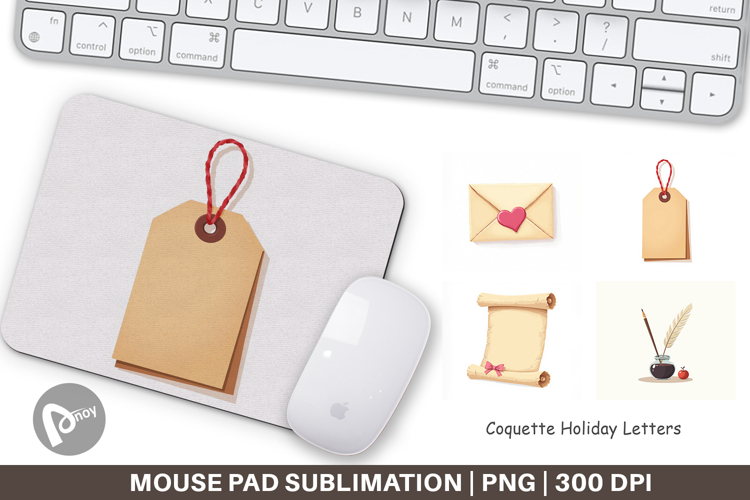 Coquette Holiday Letters Mouse Pad
