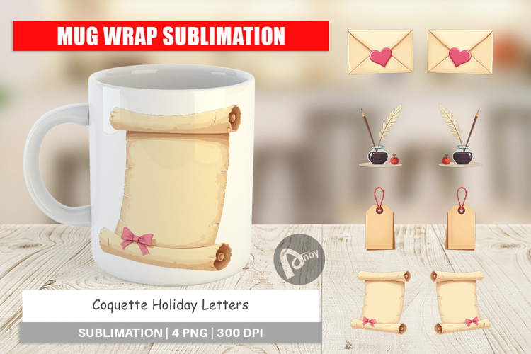 Coquette Holiday Letters Mug Wrap