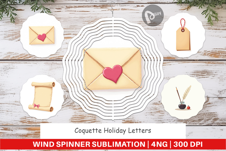 Coquette Holiday Letters Wind Spinner