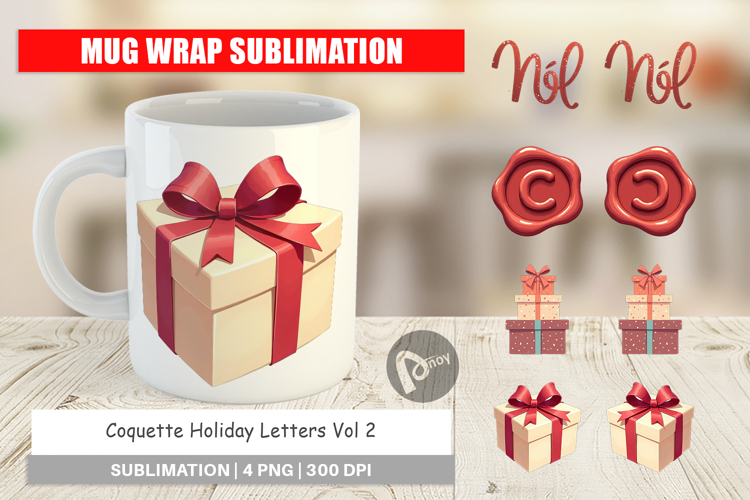 Coquette Holiday Letters Mug Wrap