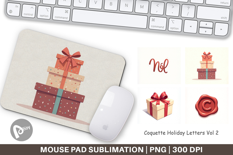 Coquette Holiday Letters Mouse Pad