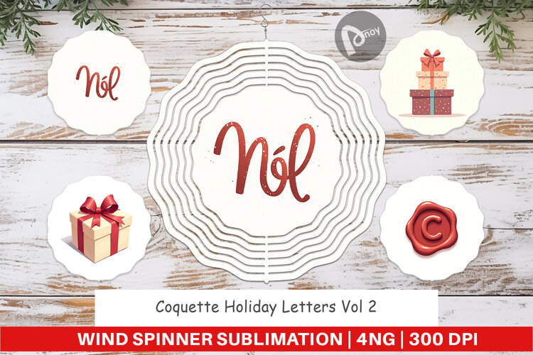 Coquette Holiday Letters Wind Spinner example image 1
