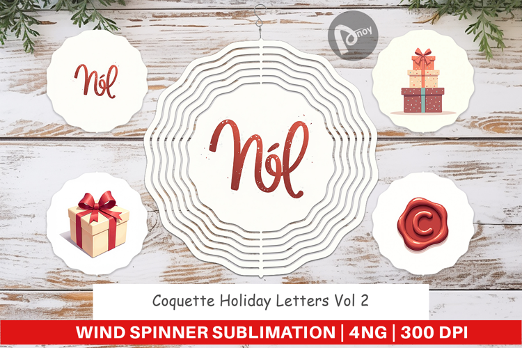 Coquette Holiday Letters Wind Spinner