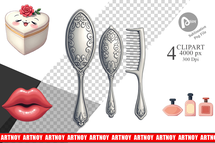 Coquette Holiday Vanity Clipart