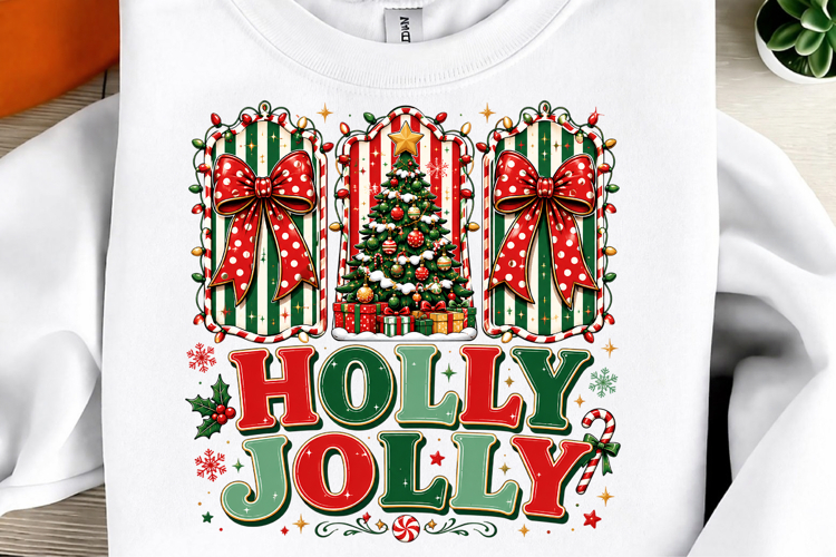 Coquette Holly Jolly Christmas Sublimation Png