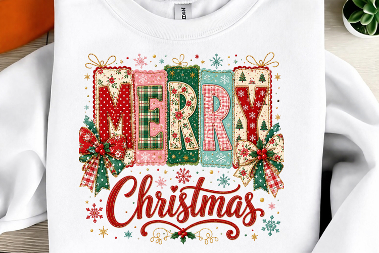 Coquette Merry Christmas PNG , Preppy Bow
