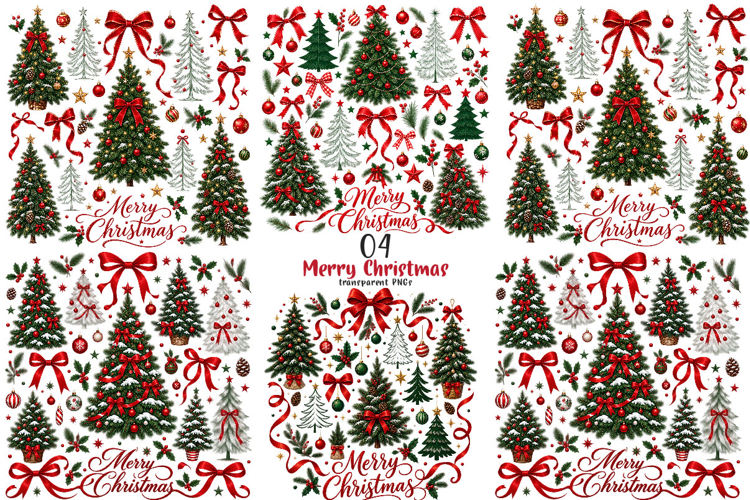 Coquette Merry Christmas Png, trendy Christmas Tree Png, Bow