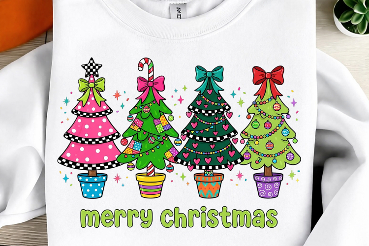 Coquette Merry Christmas Tree PNG example image 1