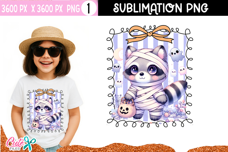 Coquette Mummy PNG | Raccoon Sublimation for Crafts