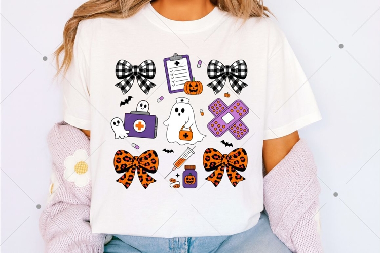 Coquette Nurse Halloween PNG, Boo Boo Crew Png, Ghost Nurse