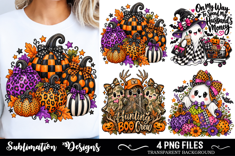 Coquette Patchwork Fall Pumpkin PNG, Trending Halloween PNG