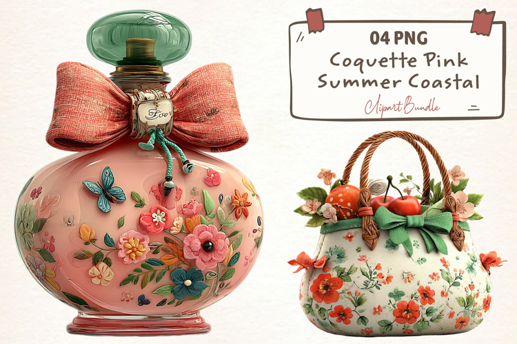 Coquette Pink Summer Coastal Whimsical example image 1
