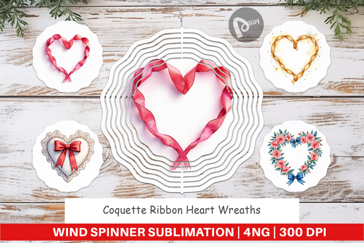 Coquette Ribbon Wreaths Wind Spinner