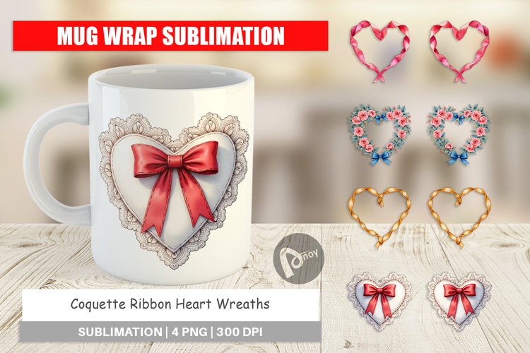 Coquette Ribbon Wreaths Mug Wrap