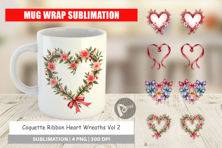 Coquette Ribbon Wreaths Mug Wrap