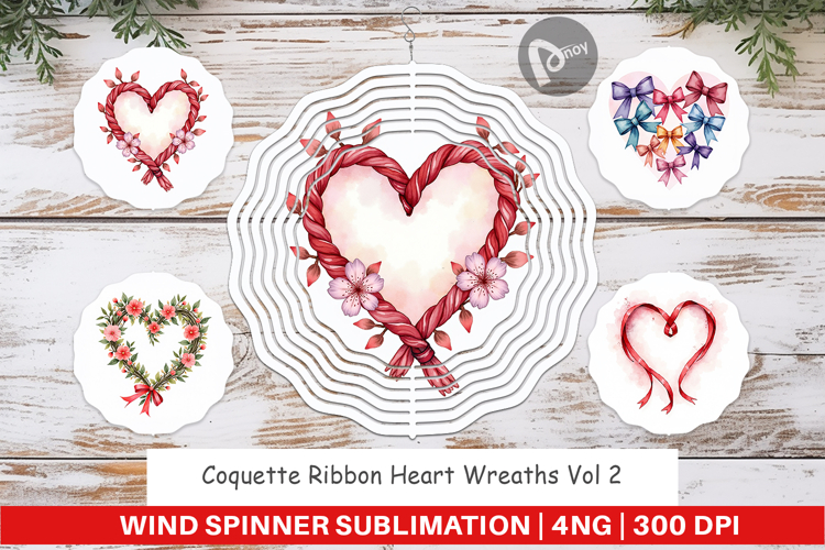 Coquette Ribbon Wreaths Wind Spinner