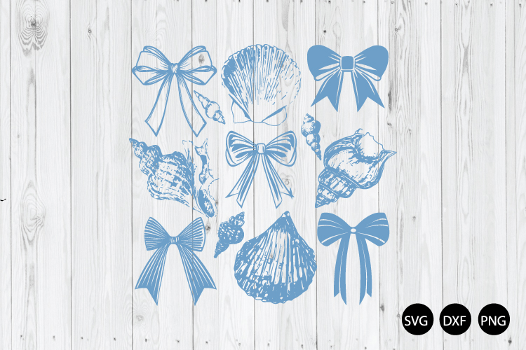 Coquette Seashell SVG, Beach SVG, Retro Summer SVG