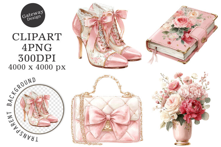 Coquette Soft Girls Clipart example image 1