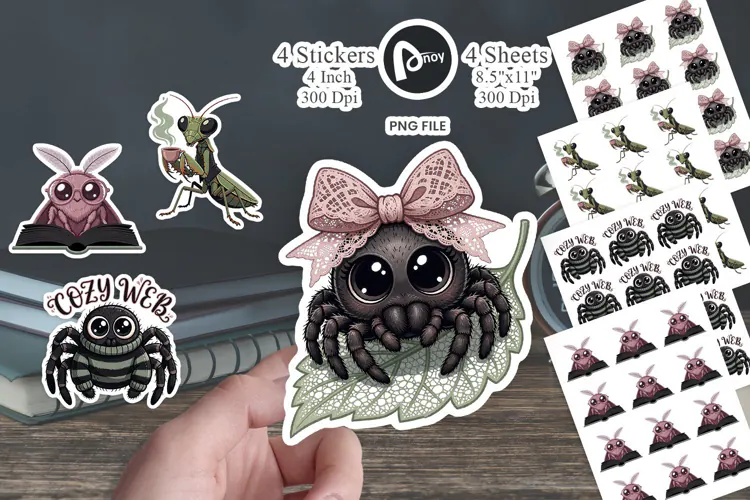 Coquette Spiderling Cobweb Sticker