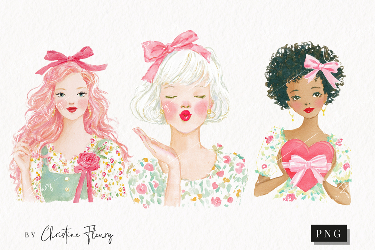 Watercolor Spring Woman Clipart | Spring PNG