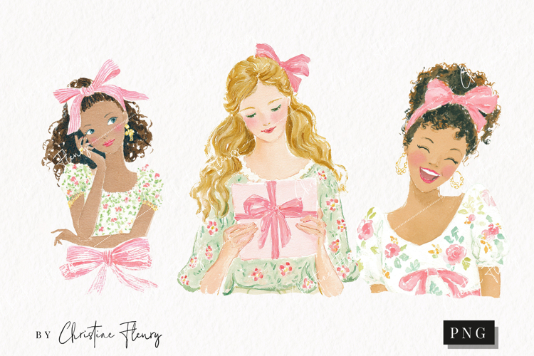 Watercolor Spring Woman Clipart | Spring PNG