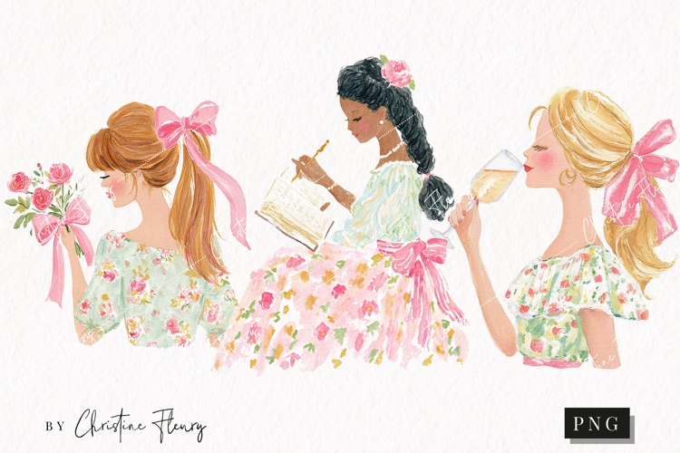 Watercolor Spring Woman Clipart | Spring PNG