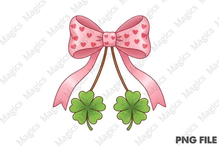 Coquette St Patricks Day Bow Png