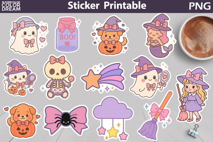 Kawaii Coquette Halloween Sticker | Pastel Halloween Sticker