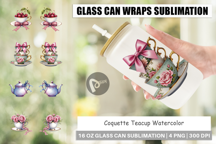 Coquette Teacup Glass Can