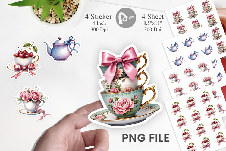 Coquette Teacup Sticker