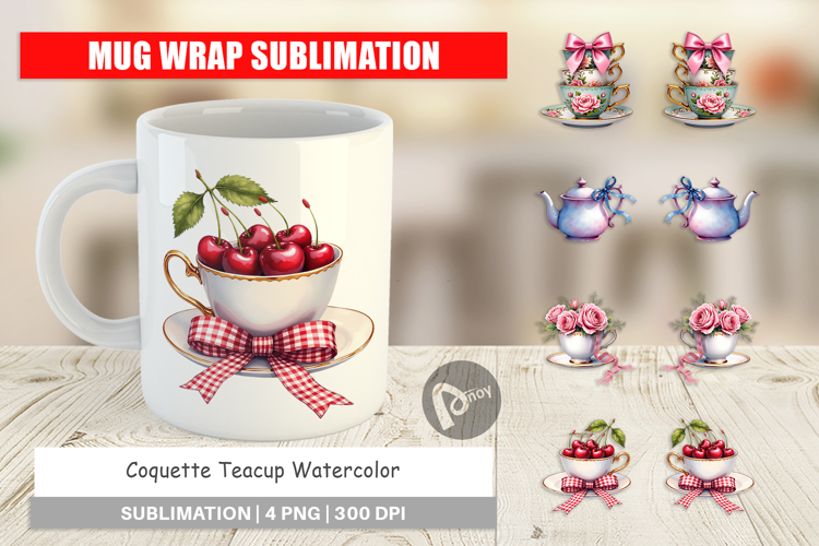 Coquette Teacup Mug Wrap