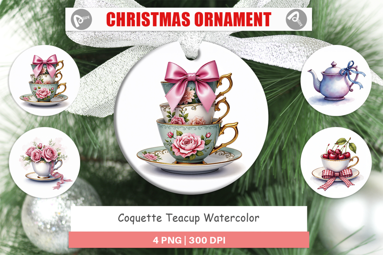 Coquette Teacup Ornament