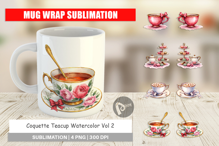 Coquette Teacup Mug Wrap